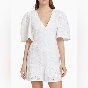NWT Rhode White Mariana Eyelet Cotton Mini Dress SZ 10
